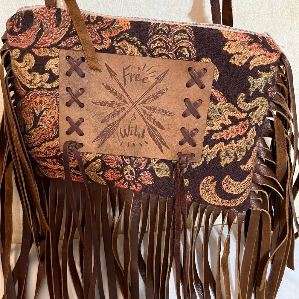 Keep It Gypsy Purse "FREE WILD" Fringe Hippie Hobo Western Country - Picture 6 of 11